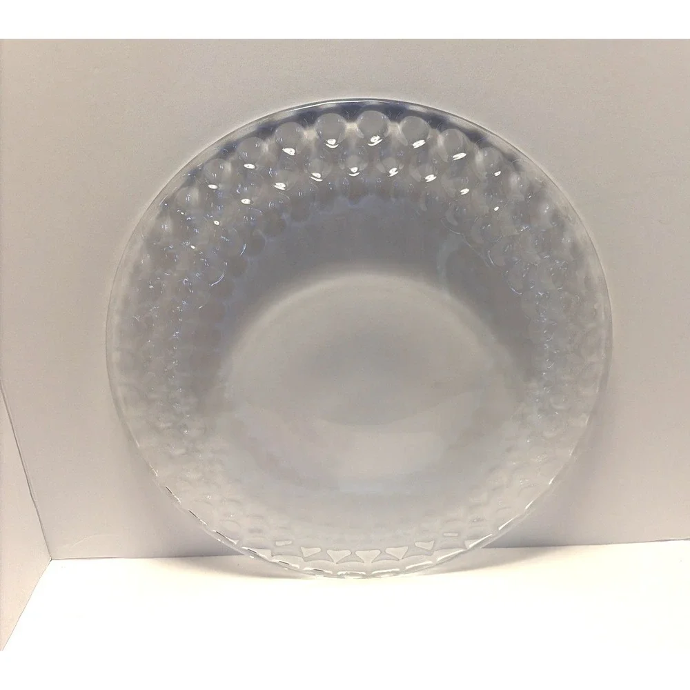 Tiffany &Co. Honeycomb Round Glass Platter Torte‎ Plate Serving Platter 12